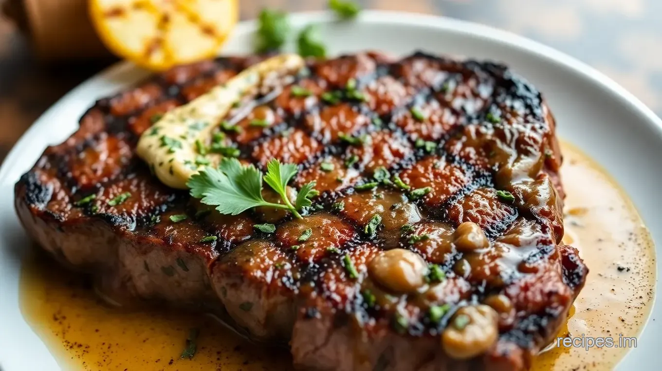 Ultimate Grilled Beef Steak with Flavorful Herb Butter: 5 Simple Steps to Delicious Dinner! Grilled Beef Steak with Flavorful Herb Butter