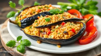 How to Bake Stuffed Aubergine: Tasty Veggie Treat for Everyone! recipe card