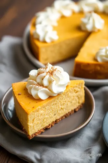 Delightfully Creamy Pumpkin Cheesecake presentation