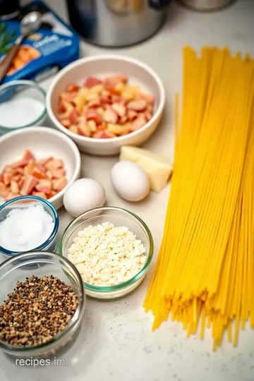 Quick and Creamy Spaghetti Carbonara ingredients
