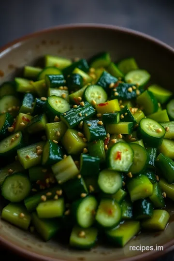 Din Tai Fung Style Spicy Cucumber Salad presentation