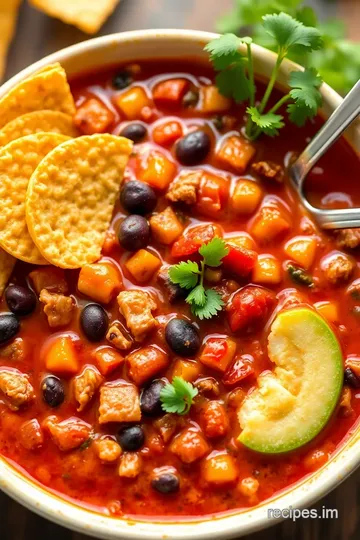 Easy Taco Soup with Crunchy Fritos presentation
