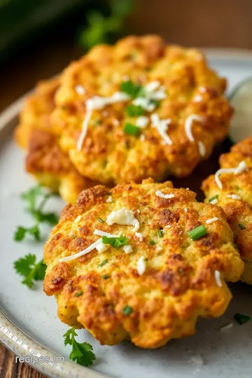 Fried Zucchini Fritters - Healthy & Delicious presentation