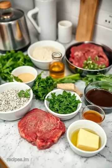 Grilled Beef Steak with Flavorful Herb Butter ingredients