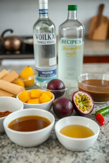 Shake Passion Fruit Cocktail with Bubbles ingredients