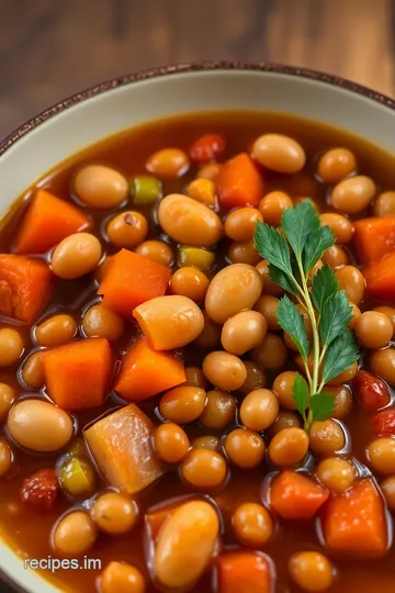 Simmered 16 Beans in Flavorful Broth presentation