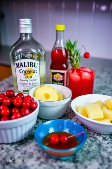 Tropical Malibu Bay Breeze Cocktail ingredients