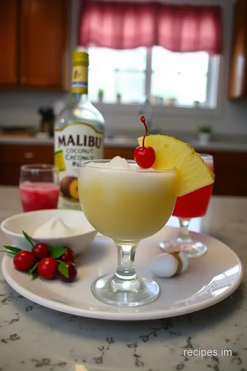 Tropical Malibu Bay Breeze Cocktail steps